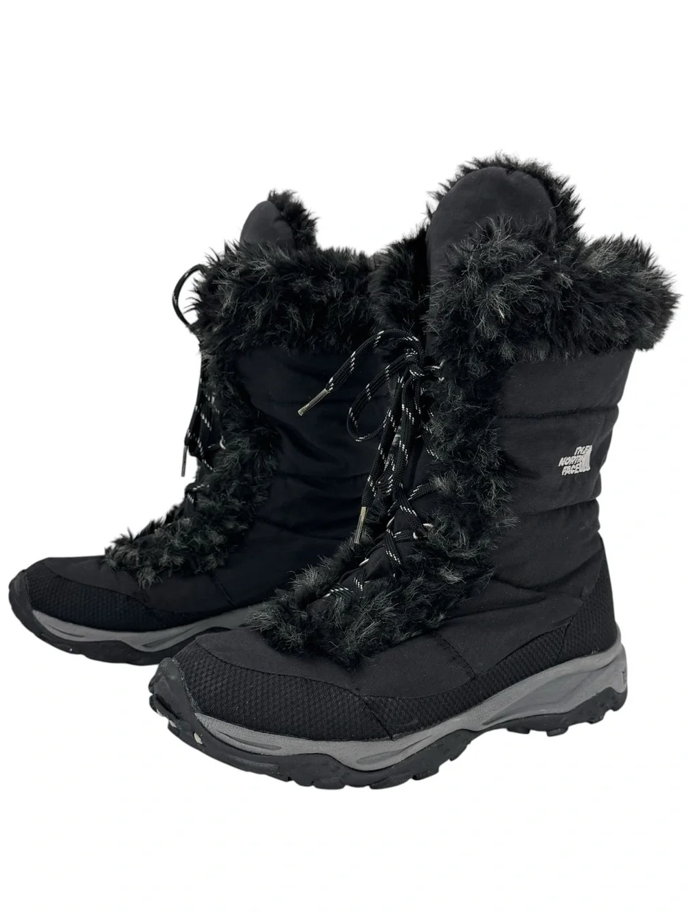 The North Face Women's Black Fur-Trim Waterproof Winter Boots